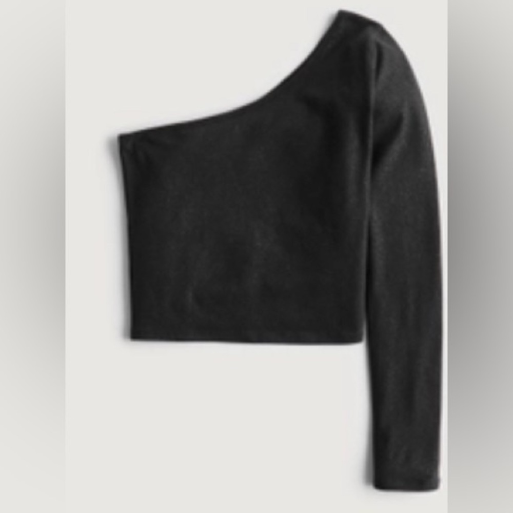 Hollister Black Asymmetrical Crop Top
